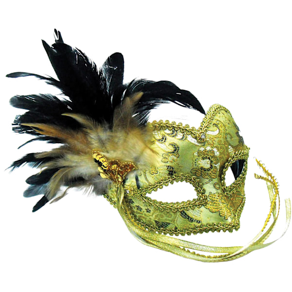 Bristol Novelty Unisex Vuxna Flätad Ögonmönster Ögonmask En Storlek Gold/Black One Size