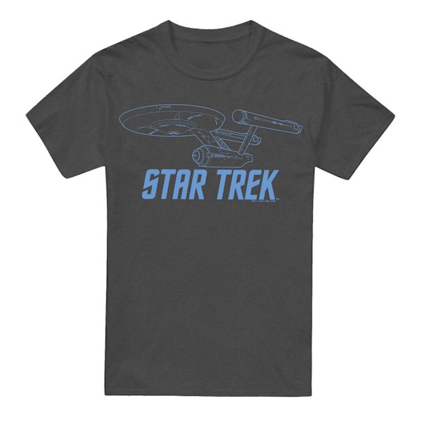 Star Trek Unisex Vuxen Enterprise Outline T-Shirt 3XL Kolgrå Charcoal 3XL