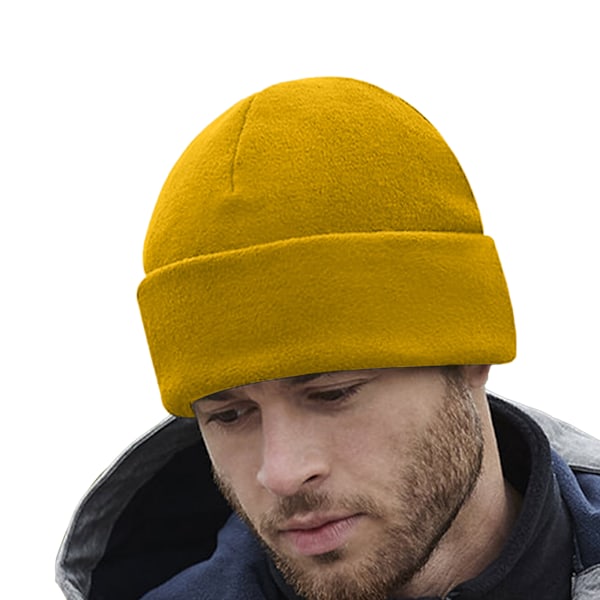 Beechfield Unisex Vuxen Cuffed Fleece Beanie One Size Senapsgul Y Mustard Yellow One Size