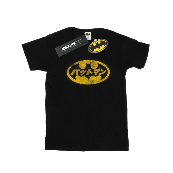 Batman, dam/dam, japansk logotyp bomull pojkvän T-shirt S B Black S