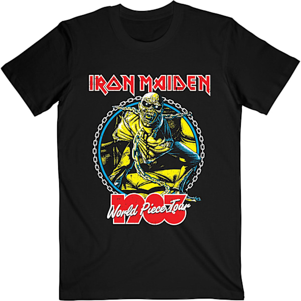 Iron Maiden Unisex Adult World Piece Tour ´83 V.2. T-shirt L Bl Black L