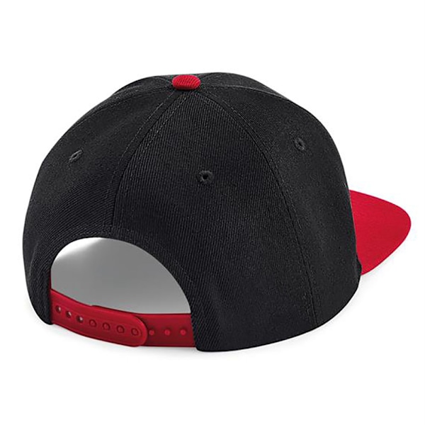 Beechfield 6 Panel Snapback Cap One Size Svart/Röd Black/Red One Size