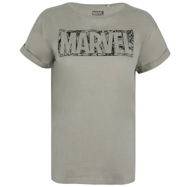 Marvel Dam/Kvinnor Serietidning Bomull Logotyp T-shirt M Ljus Khaki Light Khaki M