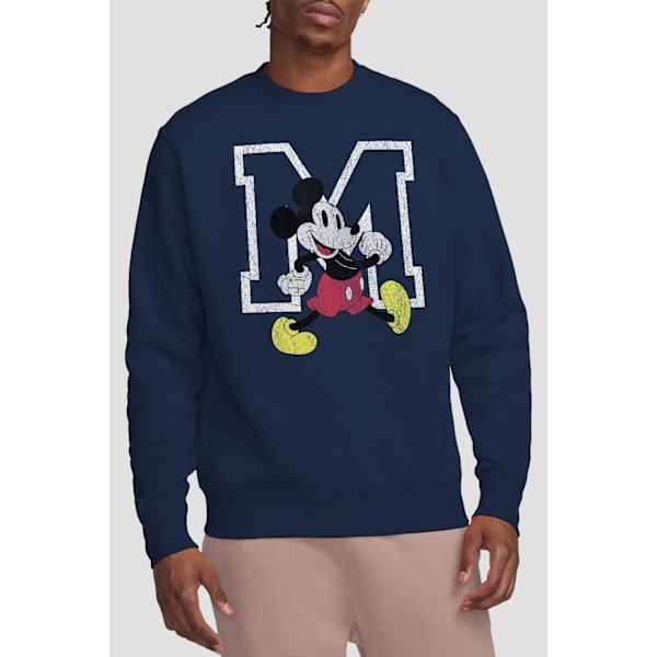 Disney Unisex Vuxen Mickey Mouse Klassisk Walk Sweatshirt L Marinblå Navy L