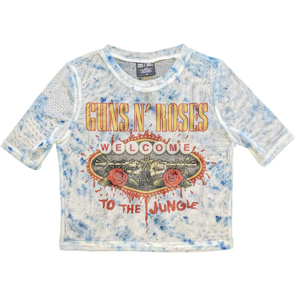 Guns N Roses Dam/Kvinnor Welcome To The Jungle LV Mesh Crop T White M