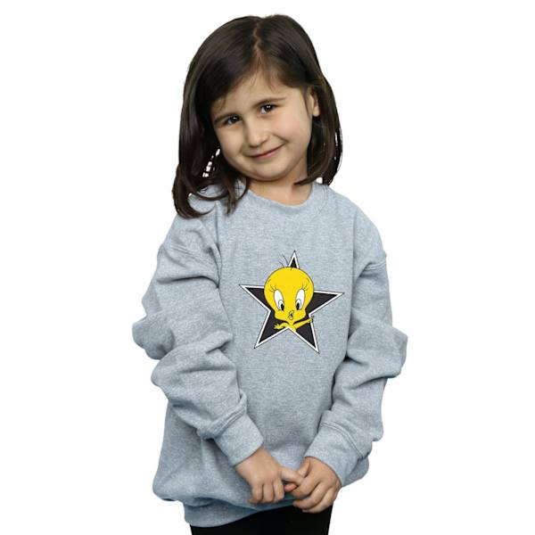 Looney Tunes Girls Tweety Pie Star Sweatshirt 7-8 år Sport Sports Grey 7-8 Years