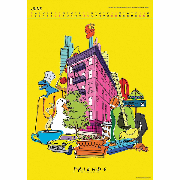 Vänner Samlarutgåva Deluxe 2025 A3 Väggkalender 42cm x Multicoloured 42cm x 30cm