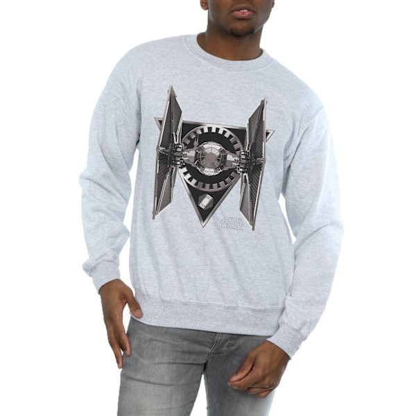 Star Wars The Last Jedi TIE Fighter Sweatshirt XL Sports G för män Sports Grey XL