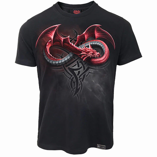 Spiral Direct Unisex Vuxen Infinity Dragons T-shirt med Korta Ärmar Black M