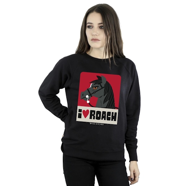 Netflix Dam/Damer The Witcher I Heart Roach Sweatshirt L Svart Black L