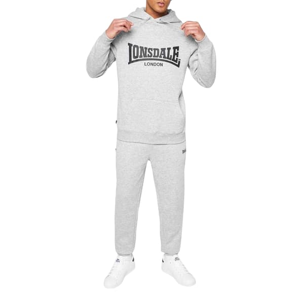 Lonsdale Herr Essential Oth Hoodie L Gråmelerad Grey Marl L