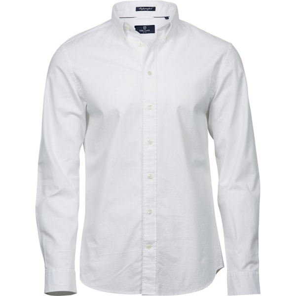 Tee Jays Herr Perfekt Långärmad Oxford Skjorta 4XL Vit White 4XL