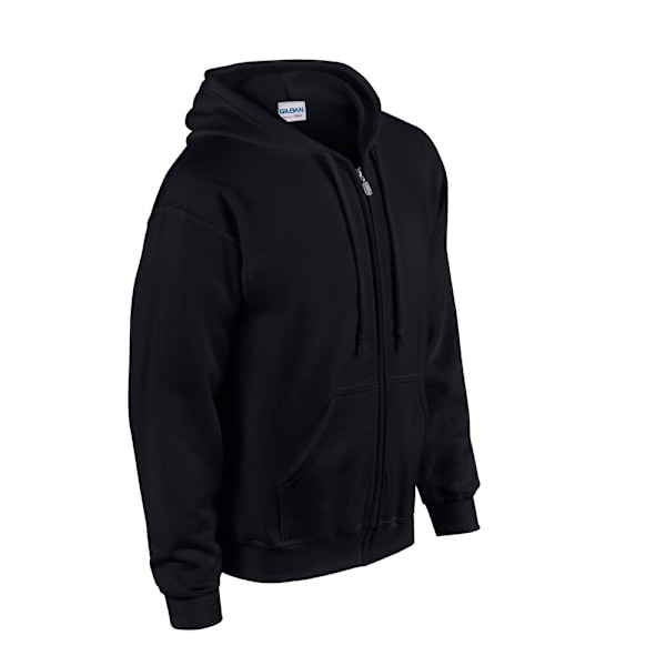 Gildan Herr Heavy Blend Full Zip Hoodie 4XL Svart Black 4XL