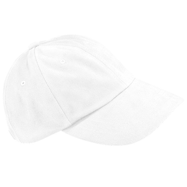 Beechfield Unisex Lågprofilerad Tung Borstad Bomulls Basebollkeps White One Size