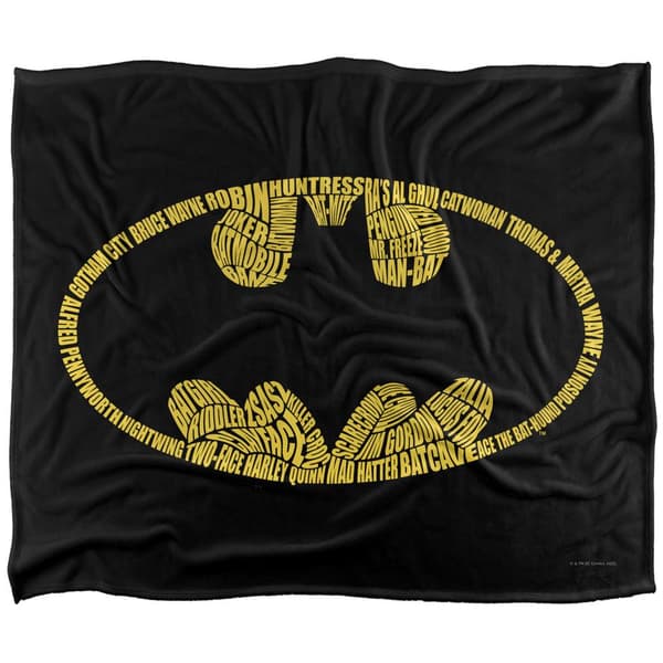 Batman Script Grafisk Logotyp Filt One Size Flerfärgad Multicoloured One Size