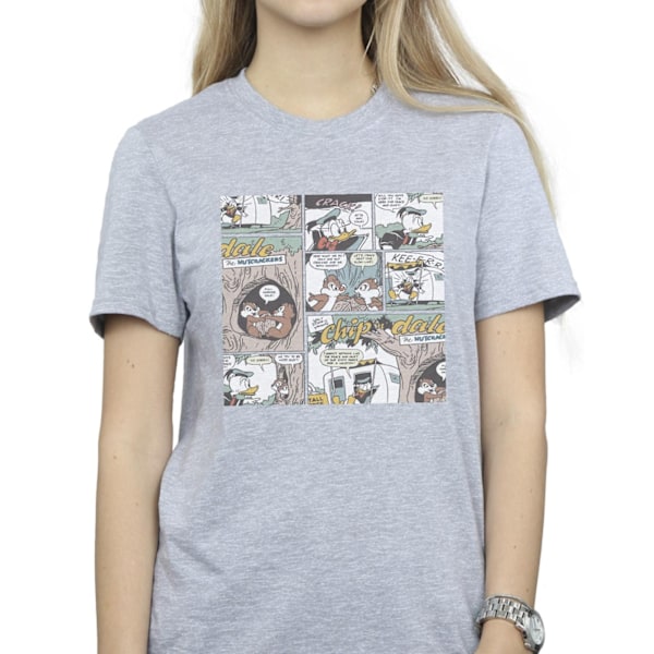 Disney Dam/Kvinnor Chip ´n Dale Comic Bomull Boyfriend T-Shir Sports Grey 4XL