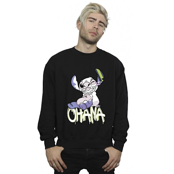 Disney Herr Lilo And Stitch Ohana Graffiti Sweatshirt XL Svart Black XL