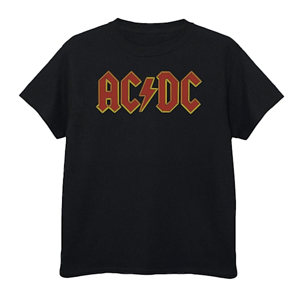 AC/DC Pojkar Logotyp Bomulls T-shirt 5-6 År Svart/Röd Black/Red 5-6 Years