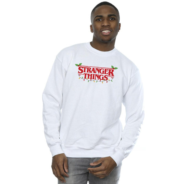 Netflix Stranger Things Julbelysning Sweatshirt M Vit White M