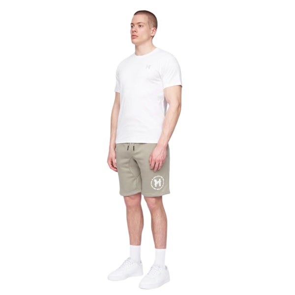 Henleys Herr Metafone Sweatshorts L R Damm Olive Dusty Olive L R