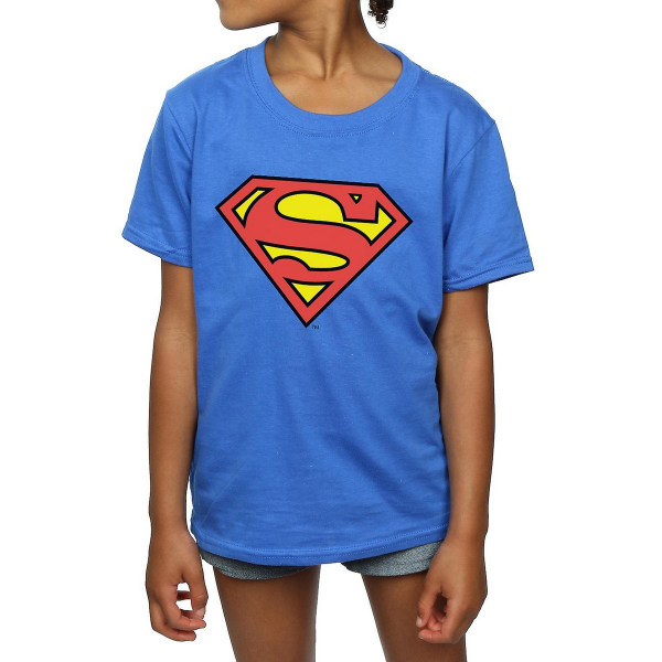 Superman Girls Logotyp bomull T-shirt 9-11 år Royal Blue Royal Blue 9-11 Years