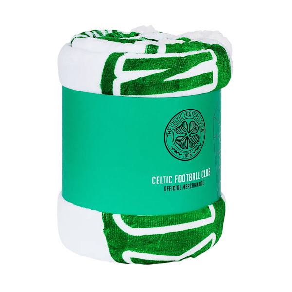 Celtic FC You'll Never Walk Alone Sherpa Fleece Filt 150cm x Green/White 150cm x 120cm
