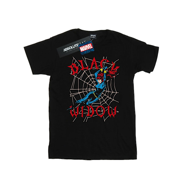 Marvel Girls Black Widow Web Bomull T-shirt 9-11 År Svart Black 9-11 Years