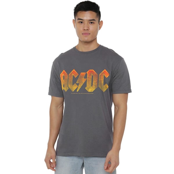 AC/DC Herr Gradient Logo T-Shirt 4XL Gråmelerad Charcoal 4XL