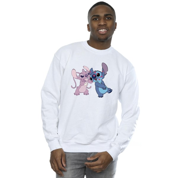Disney Herr Lilo & Stitch Kisses Sweatshirt S Vit White S