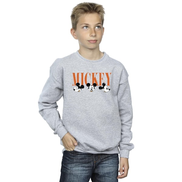 Disney Boys Mickey Mouse Faces Sweatshirt 7-8 år Sports Grey Sports Grey 7-8 Years