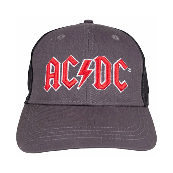 AC/DC Unisex Vuxen Tvåfärgad Logotyp Baseballkeps One Size Charcoal Charcoal Grey/Black/Red One Size