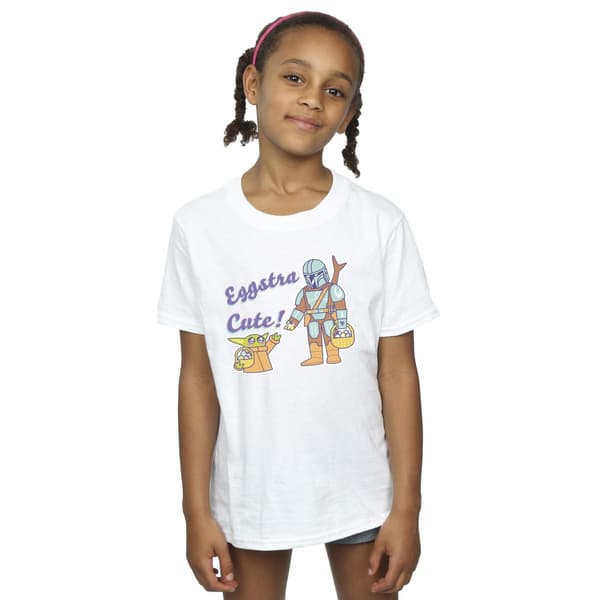 Star Wars Flickor The Mandalorian Eggstra Söt Grogu Bomulls T-Shi White 5-6 Years
