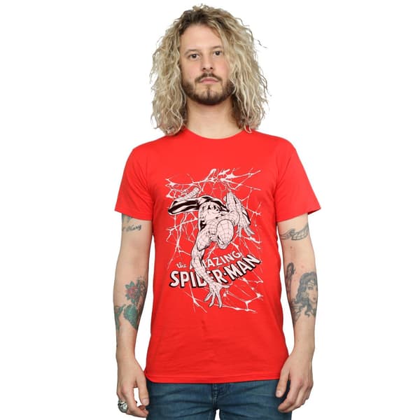 Marvel Mens Spider-Man Web Crawler T-Shirt L Röd Red L
