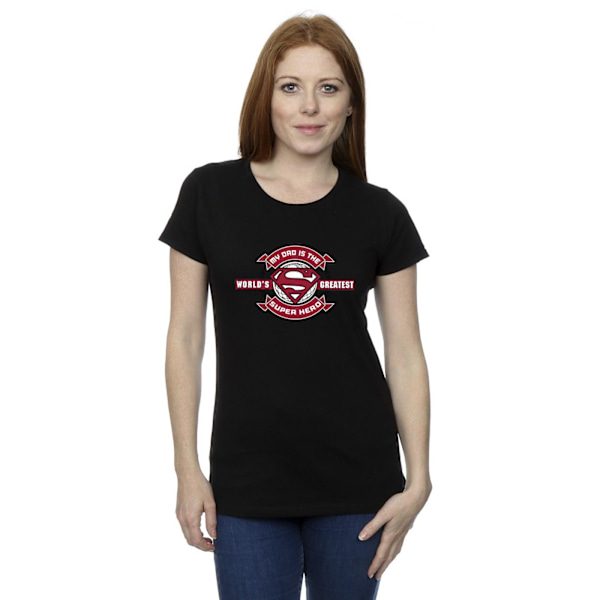 DC Comics Dam/Kvinnor Superman Superhjälte Bomull T-shirt S Svart Black S
