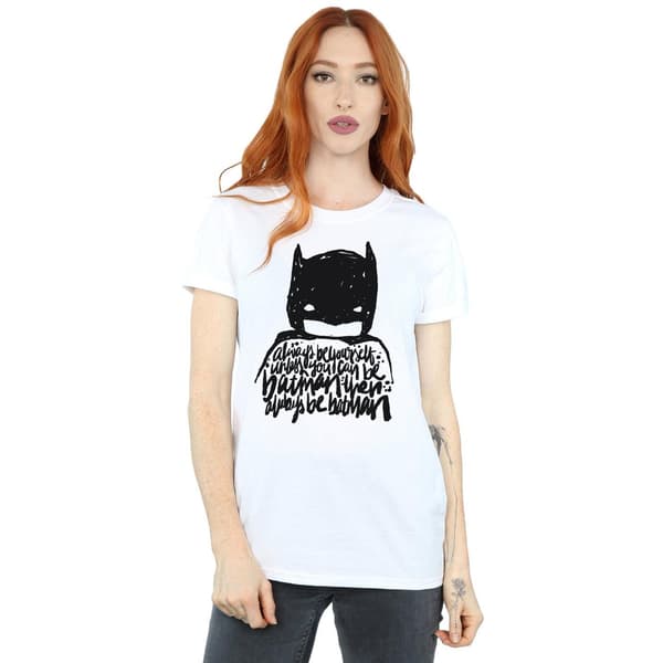 DC Comics Dam/Kvinnor Batman Always Be Yourself Bomulls Boyfri White S