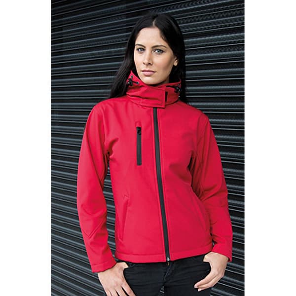 Result Core Dam/Dam Lite Hooded Softshell Jacka M Röd/Sv Red/Black M
