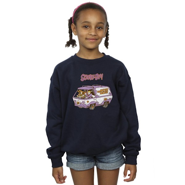 Scooby Doo Flickor Mystery Machine Van Sweatshirt 7-8 År Marinblå Navy Blue 7-8 Years