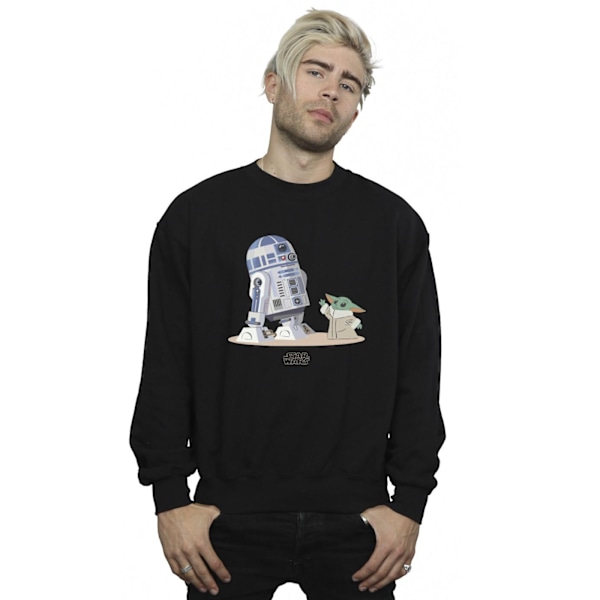 Star Wars Herr The Mandalorian R2D2 Och Grogu Sweatshirt L Svart Black L