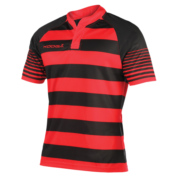 KooGa Boys Junior Touchline Hooped Match Rugby Shirt S Svart/Wh Black/White S