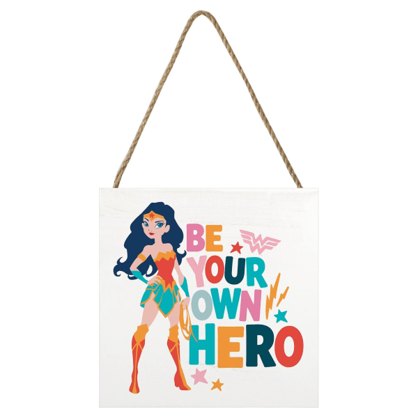 Wonder Woman Be Your Own Hero Träblock 20cm x 20cm Multicol Multicoloured 20cm x 20cm