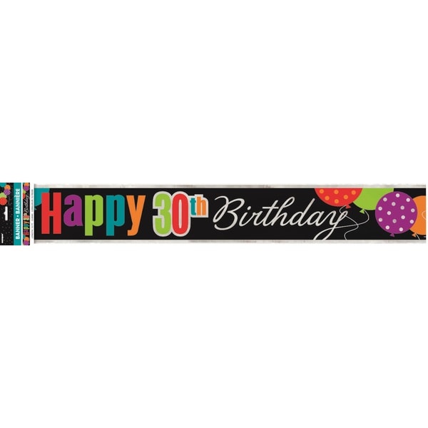 Unik festdekoration 30-årsdag banderoll En storlek Svart/Flerfärgad Black/Multicoloured One Size