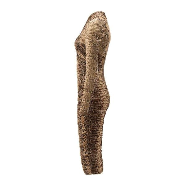 Bardot Dam/Dam Aliyah Ormmönstrad Bodycon Omlottklänning S Na Natural Snake S