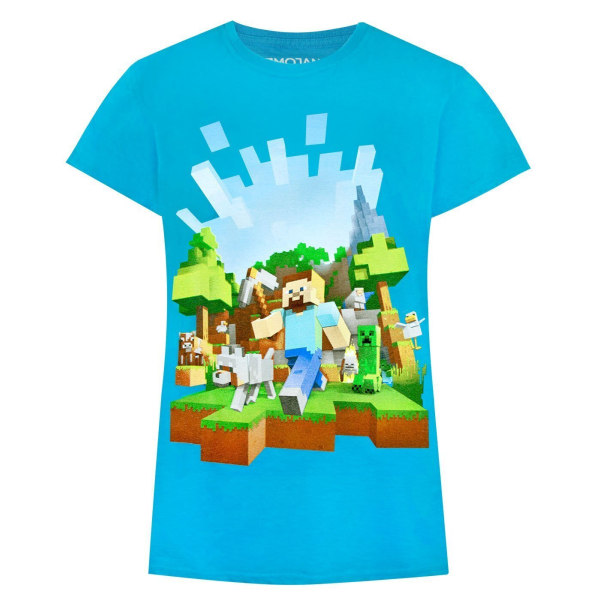 Minecraft Girls Adventure T-shirt 3-4 år blå Blue 3-4 Years