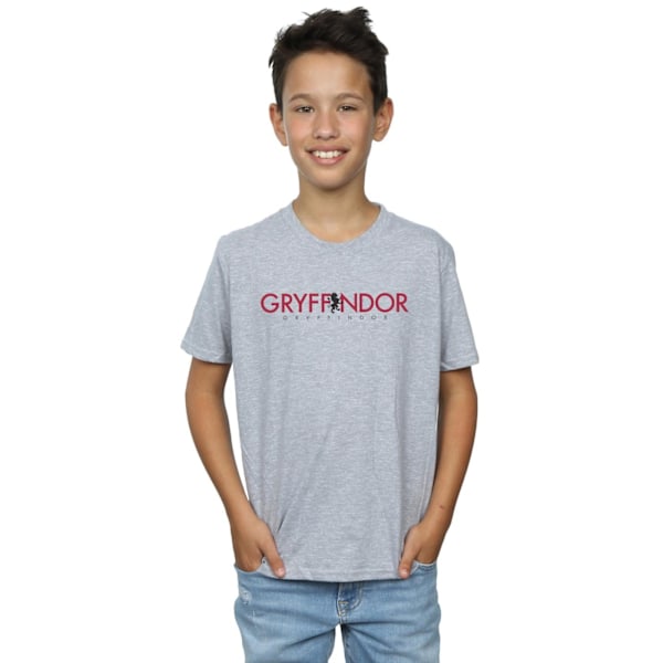 Harry Potter Boys Gryffindor Text T-Shirt 5-6 år Sports Grey Sports Grey 5-6 Years