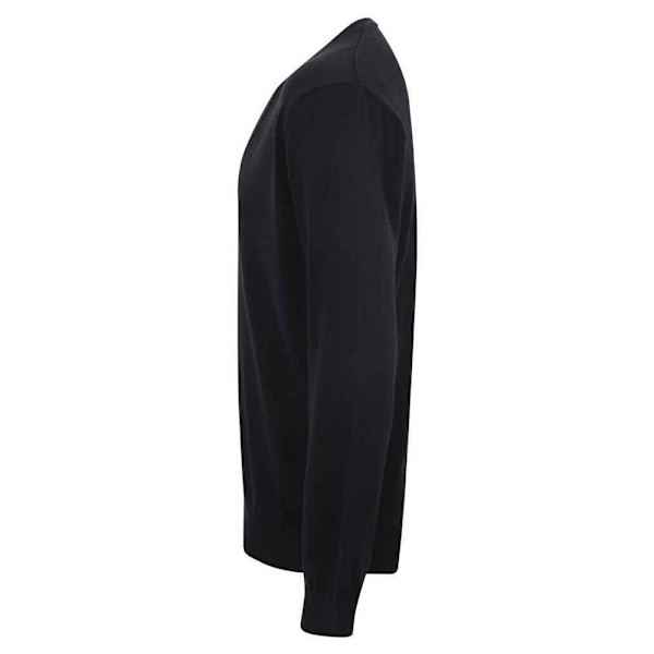 Henbury Herr Bomull Akryl V-ringad Koftan S Marinblå Navy S