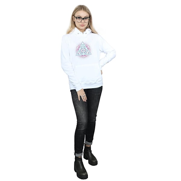 Harry Potter Dam/Kvinnor Neon Dödsreliker Hoodie XL Vit White XL