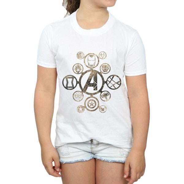 Avengers Infinity War Girls Icons T-Shirt 7-8 år Vit White 7-8 Years