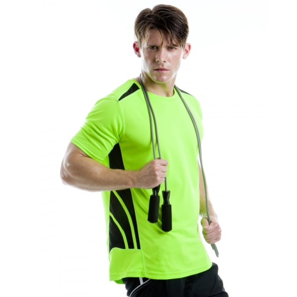 Gamegear® Cooltex Short Sleeve Training T-Shirt för män 2XL Fluore Fluorescent Lime/Black 2XL