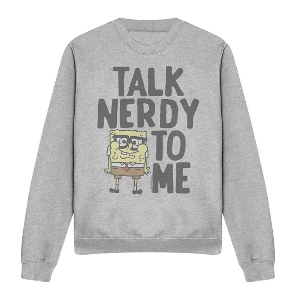 SvampBob Fyrkant Unisex Vuxen Talk Nerdy To Me Sweatshirt Sport Heather L