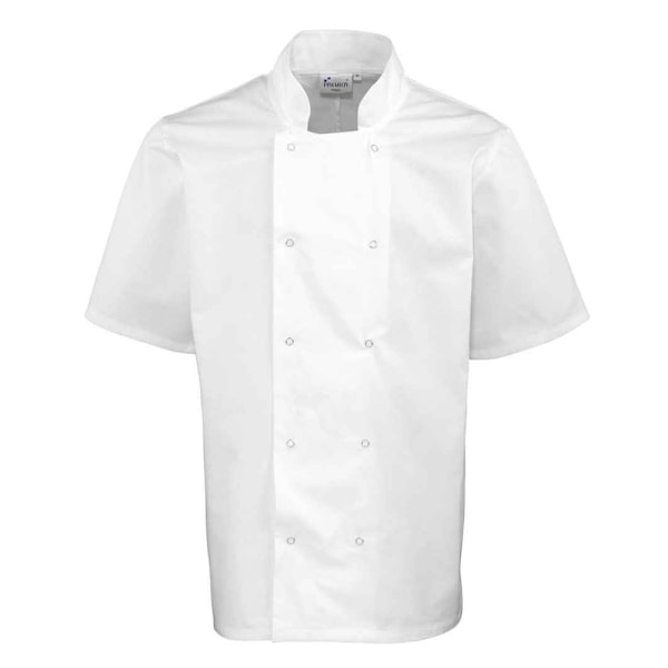 Premier Unisex Vuxen Stud Front Kortärmad Kockjacka XL Vit White XL